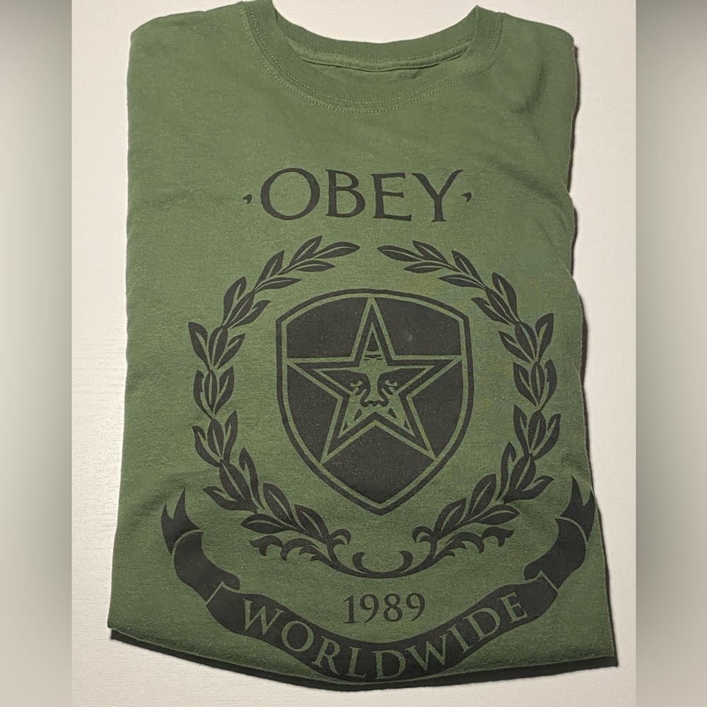 Obey Men’s Tee Medium Army Green - Picture 5 of 5